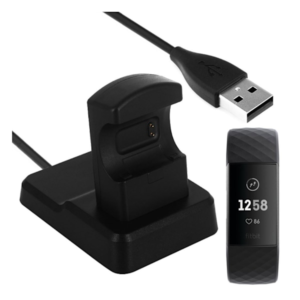 Fitbit Charge 3/4 USB dokkingstasjon Black