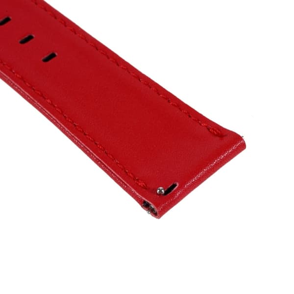 20mm Universal yksivärinen nahkaranneke - Punainen Red