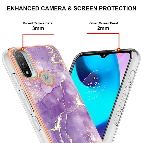 Marble Motorola Moto E30 / E20 / E40 Etui - Lilla Marmor Haze Purple