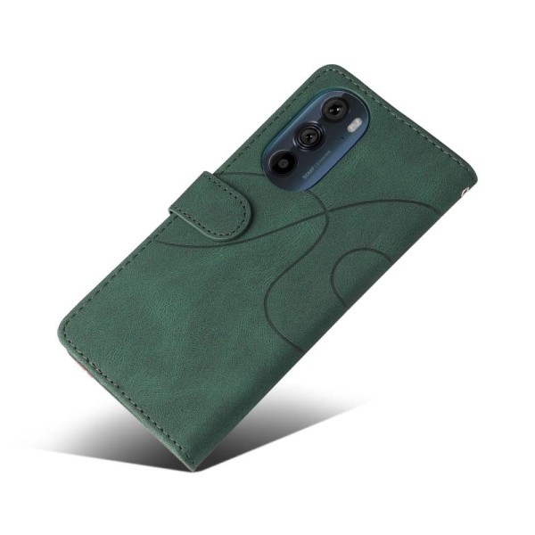 Tekstureret Læder Etui med Strop TilMotorola Edge X30 - Grøn Green