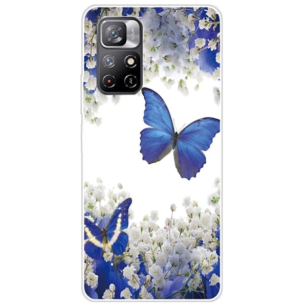 Deco Xiaomi Redmi Note 11T 5G / Note 11s 5g Etui - Blå Sommerfugle Blue