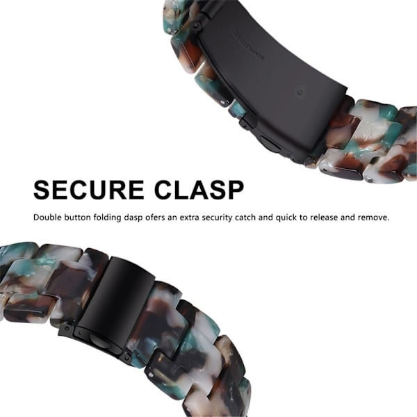 Apple Watch SE 2022 (44 mm) urrem med 3 perler i resin med klart cover - Blå Blanding Blue