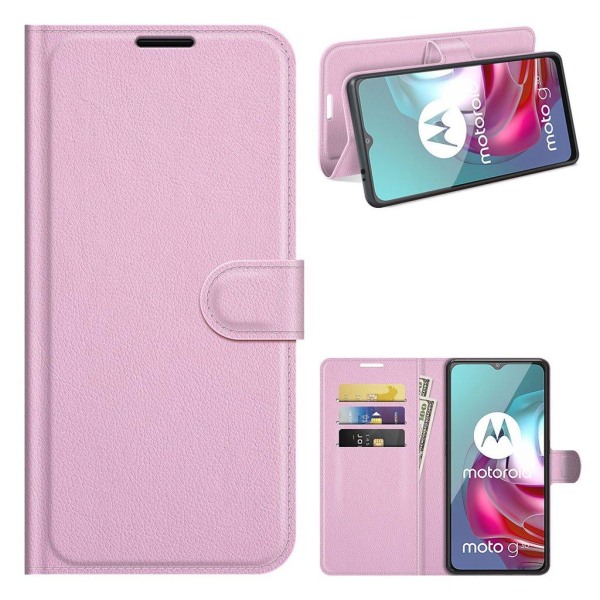 Classic Motorola Moto G30 / G10 Flip Etui - Lyserød Pink