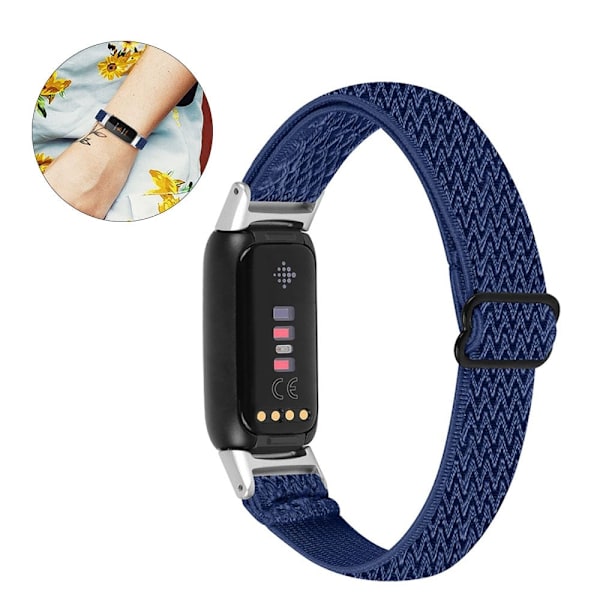 Fitbit Luxe elastisk urrem i nylon - Midnatsblå Blue