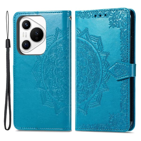 Mandala Huawei Pura 70 læderetui - Blå Blue