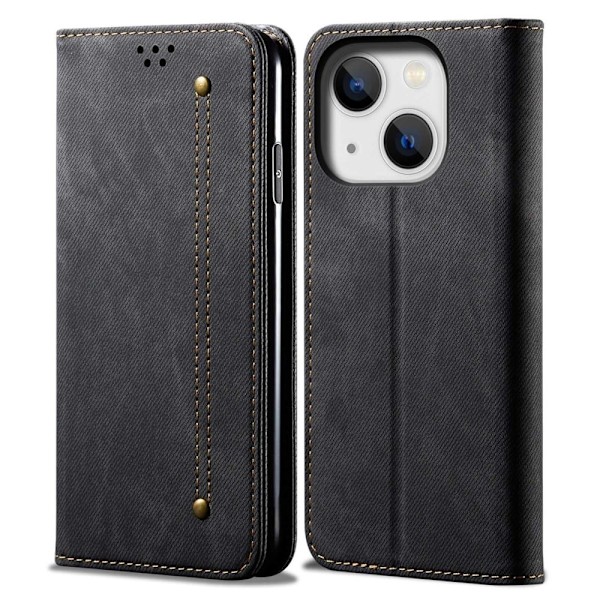 Jeans iPhone 14 Plus Läppäkotelo - Musta Black