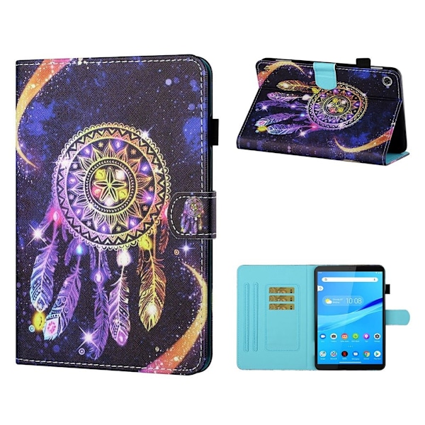 Lenovo Tab M10 FHD Plus viileä kuvio nahkainen läppäkotelo - Dreamcatcher Multicolor