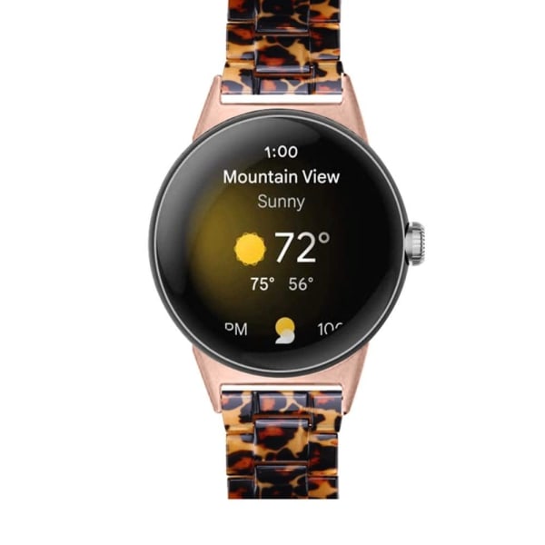 Google Pixel Watch light resin style watch strap - Leopard Brun