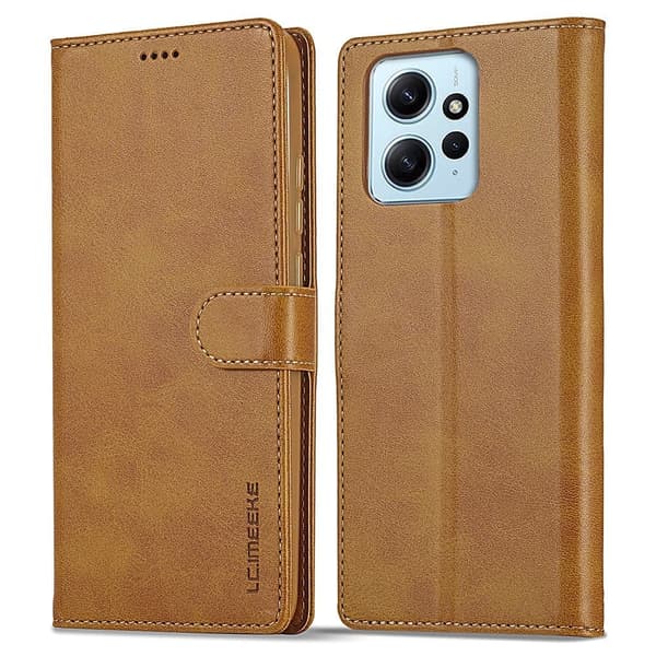 LC.IMEEKE Xiaomi Redmi Note 12 Flip Etui - Lysebrun Brown