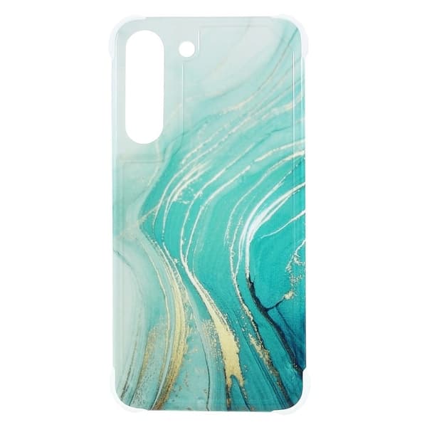 Marble design Samsung Galaxy S22 Plus cover - Grøn Bølge-Marmor Green