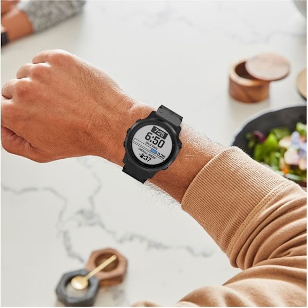 Garmin Fenix 6S urrem i ægte læder - Sort Black