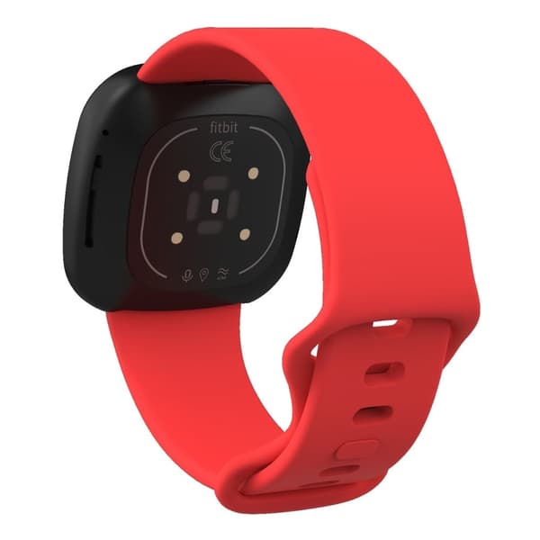Fitbit Sense 2 / Versa 4 klokkerem i silikon - Rød Størrelse: S Red