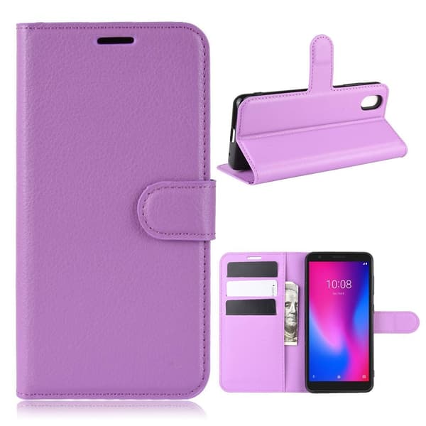 Klassisk ZTE Blade A3 (2020) flip etui - Lilla Purple