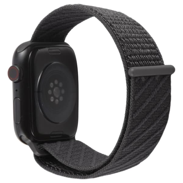 Urrem Apple Watch Series 49mm - 45mm - 44mm - 42mm Nylon Sport Loop Strap - Sort Black