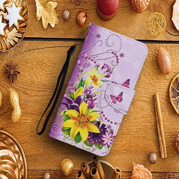 Wonderland Samsung Galaxy S22 Flip Etui - Gule Blomster Multicolor