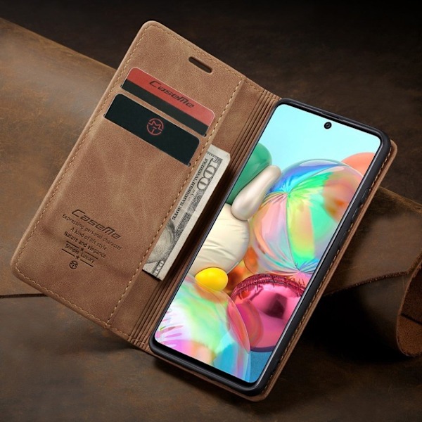 CaseMe Samsung Galaxy A71 Vintage Etui - Brun Brown