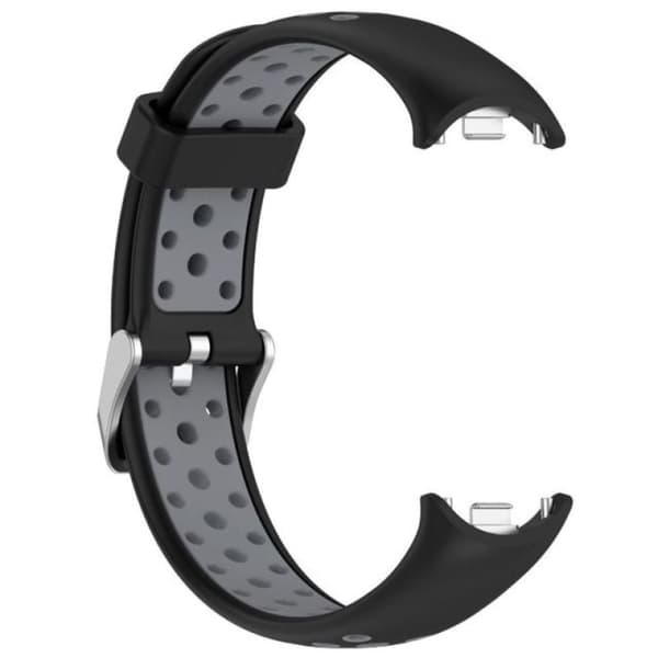 Xiaomi Smart Band 8 silikoneurrem, dobbeltfarvet, justerbar håndledsrem - Sort + Grå Black