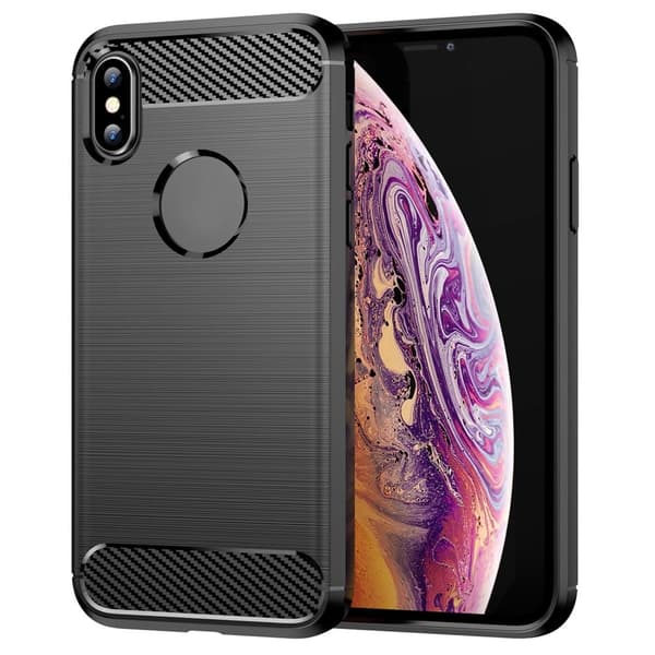 Carbon Flex iPhone Xs Max skal - Svart Svart