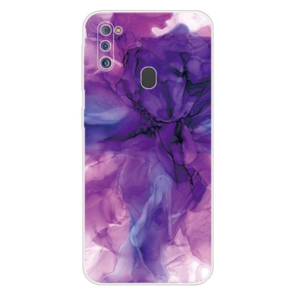 Marble Samsung Galaxy M21 2021 Suojakotelo - Dreamy Violetti Marble Purple