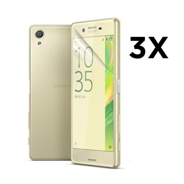 3-Pakkaus Kirkas HD LCD Näytön Suojakalvo Sony Xperia X Puhelimelle Transparent