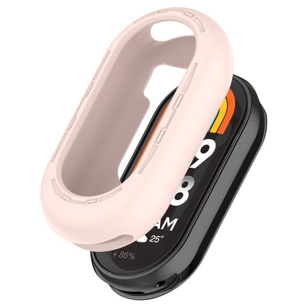 Xiaomi Mi Band 9 / 9 NFC Silikone Cover Watch Frame Case Cover Edge Protector - Lyserød Pink
