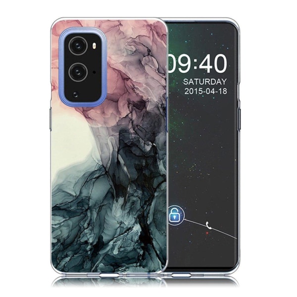 Marble OnePlus 9 Pro case - Pale Pink and Green Marble Multicolor