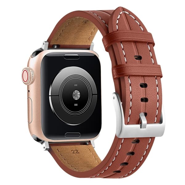 Apple Watch Series 8 (41mm) klockarmband i äkta läder - Brun Brun