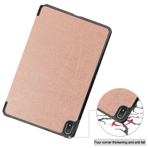 Nokia T20 tri-fold PU leather flip case - Rose Gold Rosa