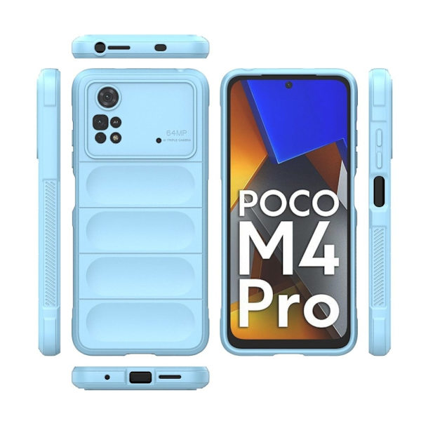 Blødt grebsformet cover til Xiaomi Poco M4 Pro - Sølv/Grå Silver grey