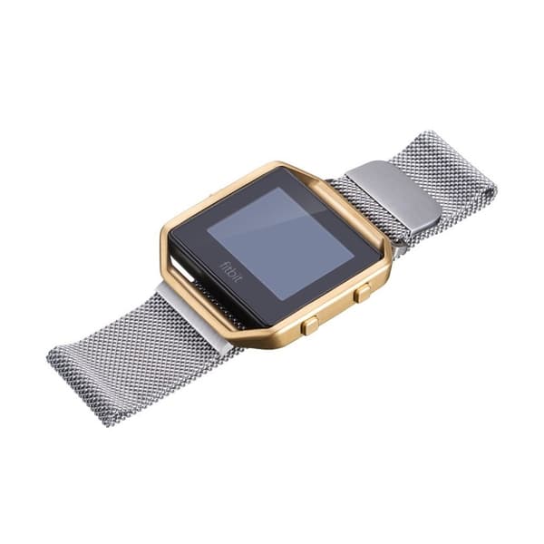 Fitbit Blaze Klokkearmbånd laget av rustfritt stål - Sølv, str. L Silver grey