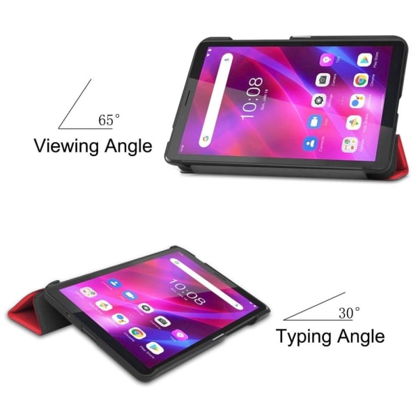 Tri-fold Leather Stand Case for Lenovo Tab M7 (3rd Gen) - Red Röd