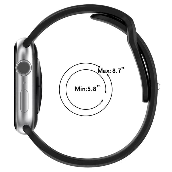 Apple Watch Series 8 (45mm) / Watch Ultra galvaniseret silikonerem - Titanium Sort Black