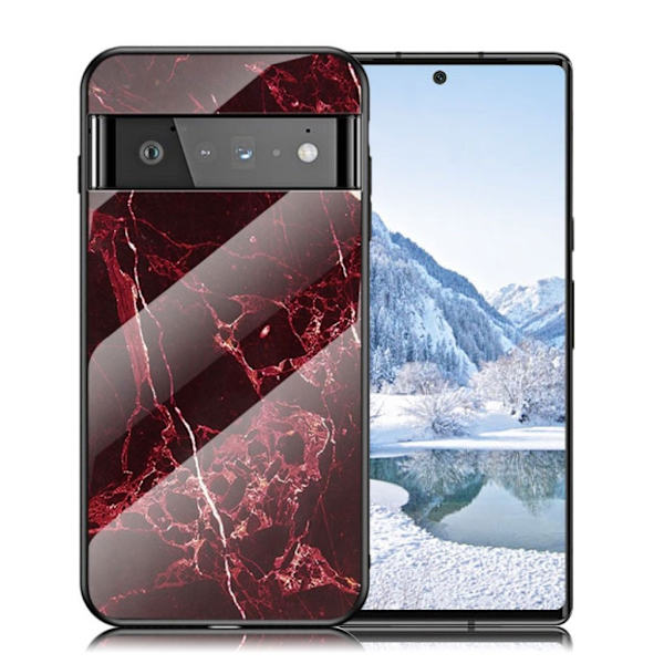 Fantasy Marble Google Pixel 6 Pro deksel - Blodrød Marmor Red