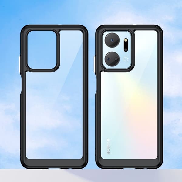 Honor X7a smart telefonskal i akryl - Svart Svart