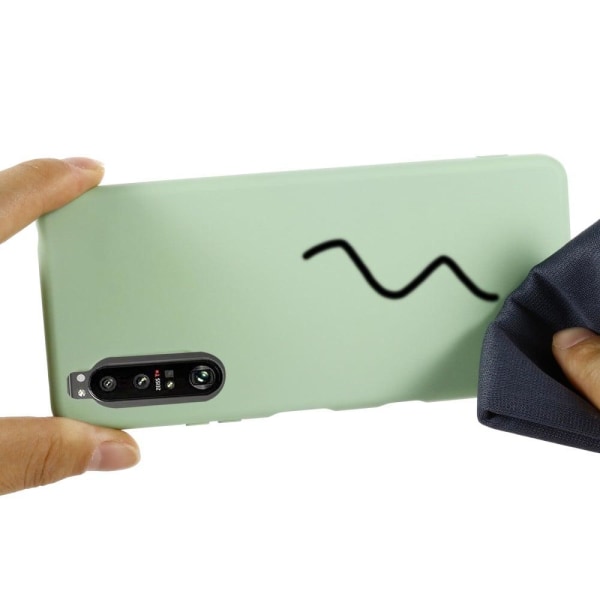 Matt Sony Xperia 1 III skal av flytande silikon - Grön Grön