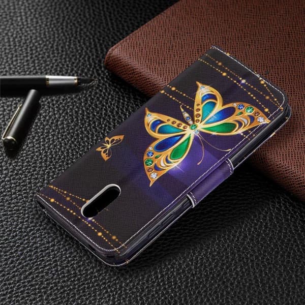 Wonderland Nokia 2.3 flip-etui - Levende Sommerfugl Black