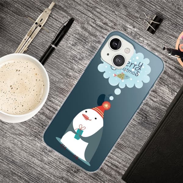 Julfodral till iPhone 13 Mini - Tänkande Snögubbe multifärg