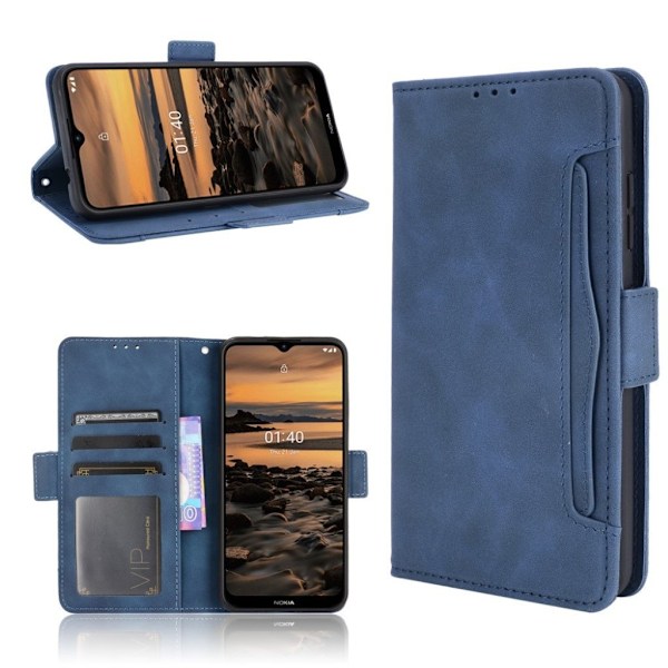 Modern-styled Lær Lommebok Etui til Nokia 1.4 - Blå Blue