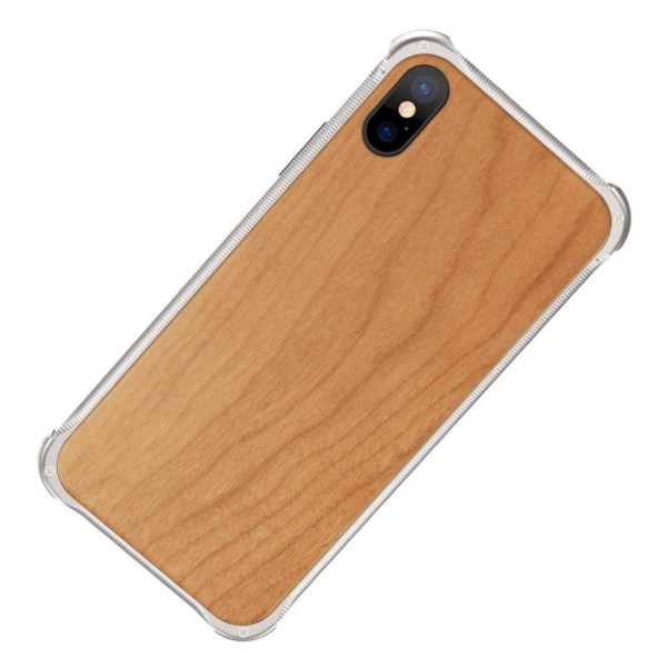 iPhone XS etui i aluminiumslegering belagt med træ - Sølv / Kirs Multicolor