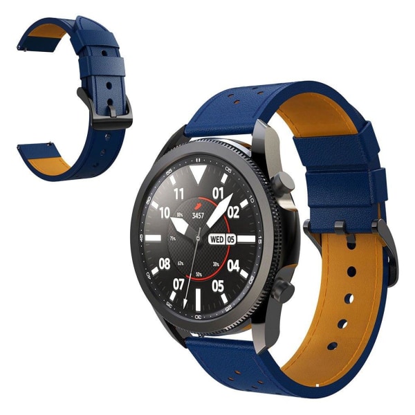 Samsung Galaxy Watch 3 (45mm) genuine leather watch band - Blue Blue