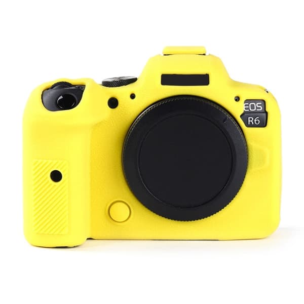 Canon EOS R6 litchi-tekstur silikon deksel - Gul Yellow