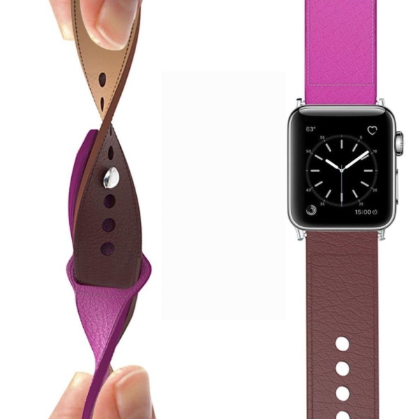 Apple Watch Series 5 40mm bi-color genuine leather watch band - Purple