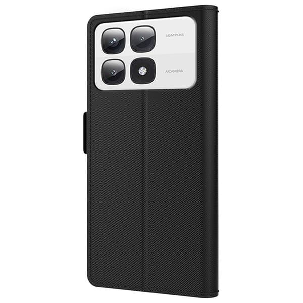 Xiaomi 14T Pro etui med makeup-spejl i smart design - Sort Black
