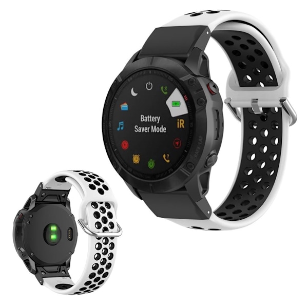 Urrem til Garmin-ur med to farver - Whiite / Sort White
