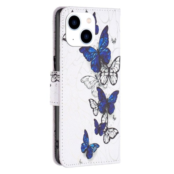 Wonderland iPhone 14 flip kuoret - Perhoset White