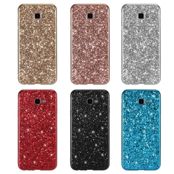 Glitter Samsung Galaxy J4 Plus (2018) deksel - Svart Black