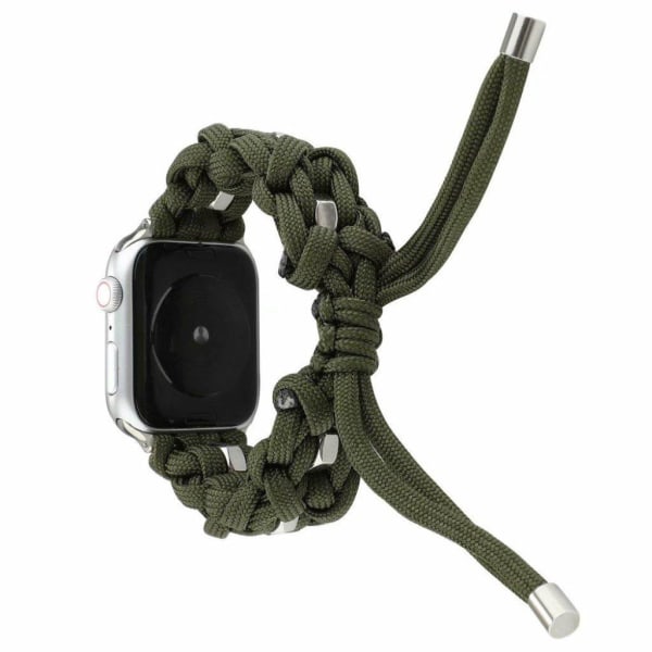 Apple Watch Series 6 / 5 40mm nylon in rostfritt stål klockarmband - army grön Grön