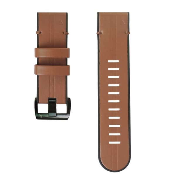 Garmin Fenix 6X / 5X Plus / 3 genuine leather + silicone watch band - Brown Brun
