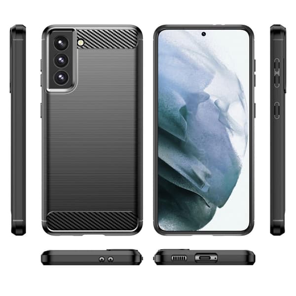 Carbon Flex Etui Samsung Galaxy S21 - Svart Black