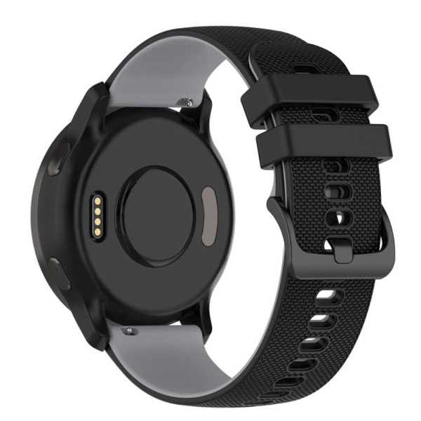 Samsung Galaxy Watch 5 (44mm) / (40mm) / Huawei Watch GT 3 (42mm) dobbeltfarvet silikoneurrem - Sort / Grå Silver grey